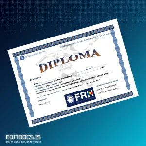 Editable Romania ŞCOALA GIMNAZIALĂ High School Diploma in Handball Page Preview - EditDocs